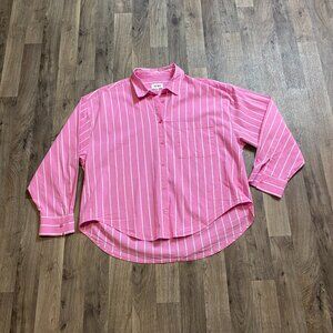 Pistola Pink and White Striped Button Down Shirt